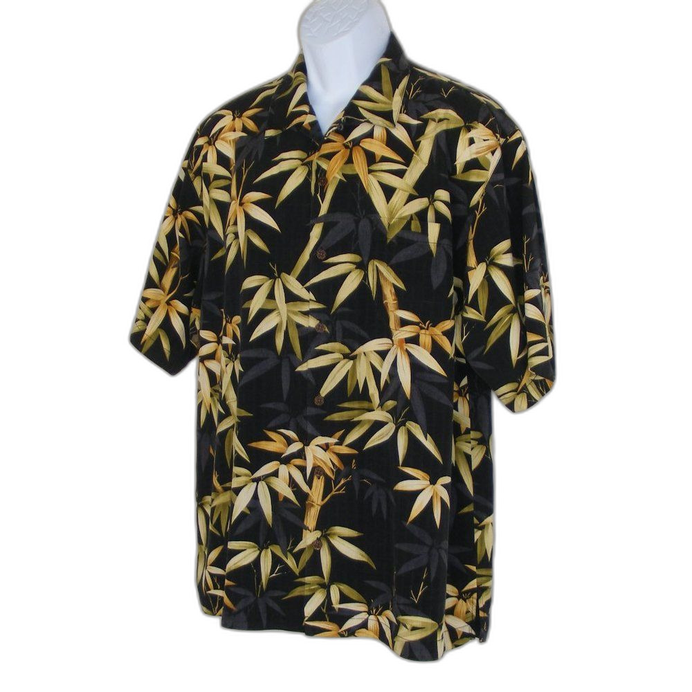 TOMMY BAHAMA Silk Shirt, L, Flaw/hole, SS, Pocket - Picture 3 of 7